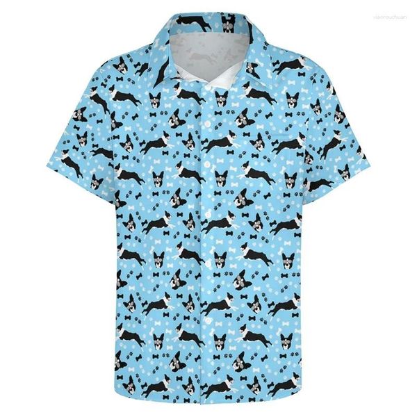 Chemises décontractées pour hommes Pet Pug 3D Blouses imprimées drôle mignon animal chien graphique plage pour hommes vêtements hawaïen streetwear Y2k mâle à manches courtes