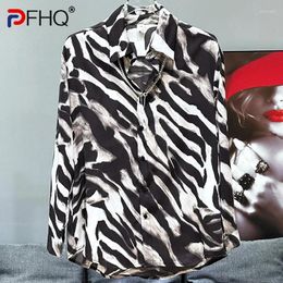 Chemises décontractées pour hommes pfhq Modèles personnalisés d'été teintes teintes de glace mince en mousseline de soie en mousseline de soie art