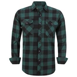 Casual shirts voor heren plaid flanel shirt lente herfst mannelijke normale fit lange mouwen voor de VS maat s m l xl 2xl 221130