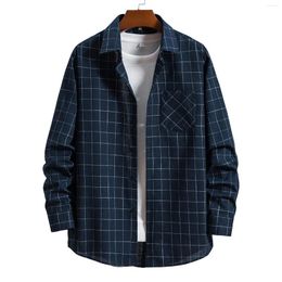 Chemises décontractées pour hommes chemises à plaid Overszie Bouton Boulanges Blouses chaude Spring Automne Cardigan Vantage Blusas Male Pullovers
