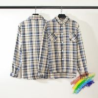 Chemises décontractées pour hommes Plaid VUJADE Kenijima Hommes Femmes Destroy Shirt Flannel Pocket Blouse