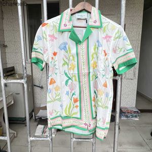 Chemises décontractées pour hommes Impression de plante Casablanca Coupages de chemises décontractées Vraie Picture Mens Designer Vêtements One Day Out Out Men Vêtements HKD230817