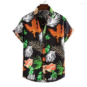 Chemises décontractées pour hommes plantes laisse graphiques pour hommes enfants 3d imprimé chemise de plage hawaïenne
