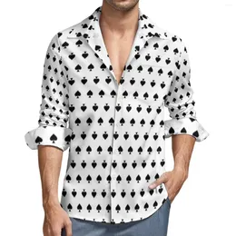 Chemises décontractées pour hommes, chemise de jeu de Poker, costumes de cartes de pique, manches longues, imprimés amusants, chemisiers tendance d'automne, haut surdimensionné