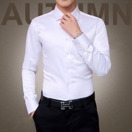 Chemises décontractées pour hommes, plus la taille 5XL Chemises de luxe pour hommes Robe de mariée Chemise à manches longues Chemise de smoking en soie Chemise en coton mercerisé pour hommes 230504