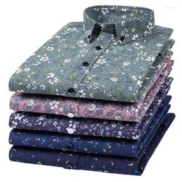 Casual overhemden voor heren, grote maten 7XL, Oxford puur katoen, luxe mode, button-down bedrukt, sociaal overhemd met bloemen