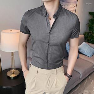 Mannen Casual Shirts Plus Size Zakelijke Formele Camisa Sociale Masculina Streetwear Button Up Korte Sleved Mannen Jurk Zomer dunne Heren Kleding