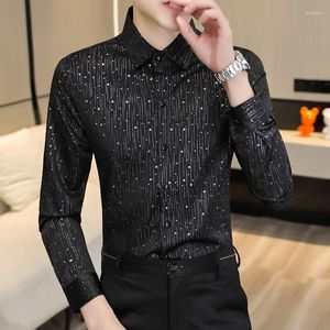 Camisas casuales para hombres Tallas grandes Camisa de vestir para hombre Primavera Manga larga Ropa masculina Ajuste regular Hombres de negocios Moda cómoda A69