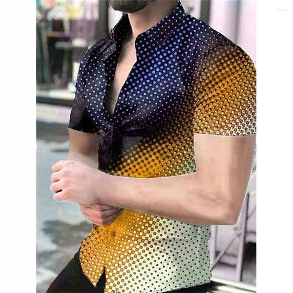 Chemises décontractées pour hommes Polka Dot Summer Cool 3d Print Hawaii Place Abèle Short Shirt Street Top Men Women Vêtements