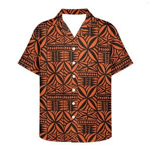 Chemises décontractées pour hommes Polynesian Tribal Fijian Totem Tattoo Fidji Prints Loose Respirant Trendy Cool Fashion Hawaiian Beach Party Tops Summer