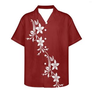 Chemises décontractées pour hommes Polynesian Tribal Fijian Totem Tattoo Fidji Prints Chemise hawaïenne d'été pour hommes Vêtements de plage Mode Manches courtes