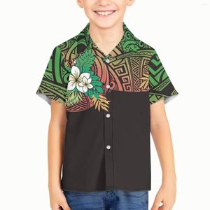 Chemises décontractées pour hommes Polynesian Tribal Fijian Totem Tattoo Prints Kid Boy Children Fashion Chemise hawaïenne Beach Aloha Tops à manches courtes