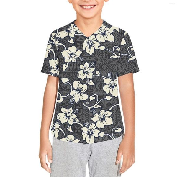 Camisas informales para hombre, tatuaje de tótem tribal fiyiano polinesio, estampado de Fiji, camiseta de béisbol para niños, camiseta personalizada, ropa de vacaciones