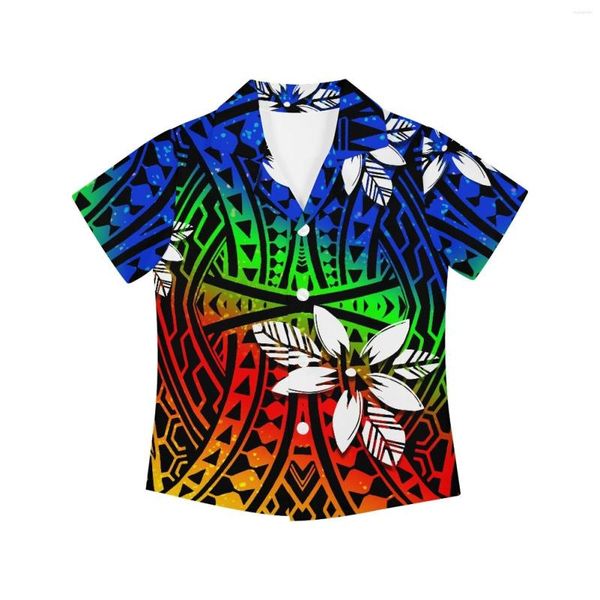 Chemises décontractées pour hommes Polynesian Tribal Fijian Totem Tattoo Fidji Prints Baby Toddler Teenage Clothes Turn-down Collar Kids Shirt For Boys