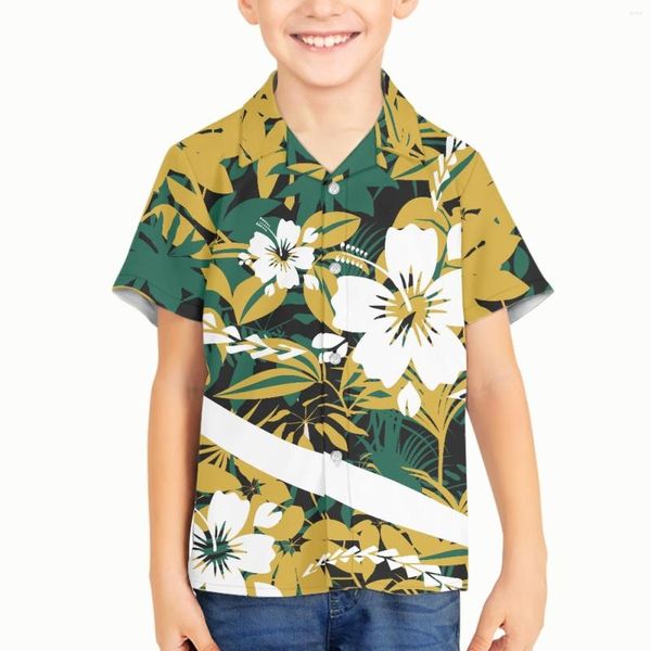 Chemises décontractées pour hommes Polynesian Tribal Pohnpei Totem Tattoo Prints Hawaiian Shirt Beach Short Sleeve Fashion Tops Tee Blouse Camisa Party