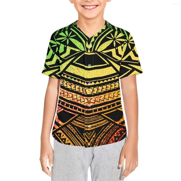 Camisas casuales para hombres Pohnpei tribal polinesio Totem Tattoo Prints MOQ 1pcs Cada equipo personalizado Top Jersey Boys Baseball Beach Party Tee