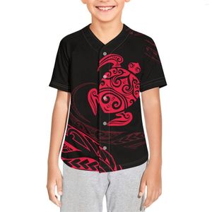 Camisas casuales para hombres Polinesia Tribal Tongan Totem Tatuaje Tonga Impresiones Niños Béisbol Jersey Camiseta para niños Softbol Impresión a pedido Personalizado