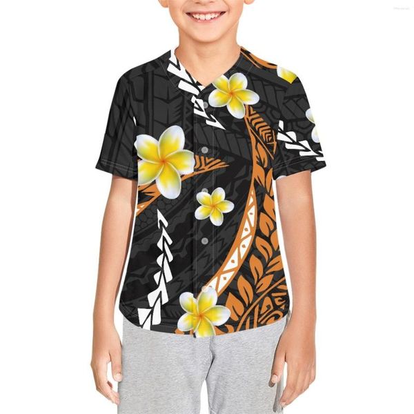 Camisas casuales para hombres Polinesia Tribal Tongan Totem Tattoo Tonga estampados para niños Clothing de béisbol Jersey Cardigan Camiseta Top Streetwear