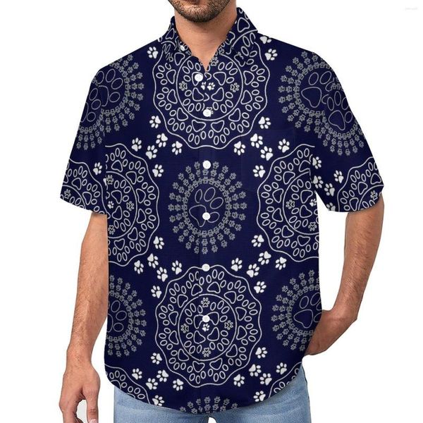 Chemises décontractées pour hommes imprimé Mandala chemise Art abstrait vacances ample hawaïen drôle Blouses manches courtes Design haut surdimensionné