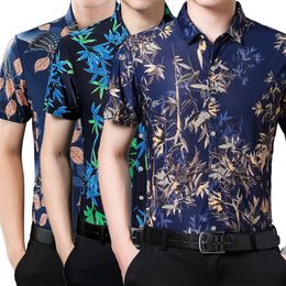 Chemises décontractées pour hommes Imprimé Mode Mince Mince Hommes Chemises Doux Beachwear Hawaiian Chemise À Fleurs À Séchage Rapide Sous-chemise Streetwear 230613