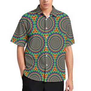 Casual shirts voor heren psychedelische jaren zestig casual shirts hippie -stijl strandhirt Hawaiian mode blouses man grafisch 3xl 4xl 240424