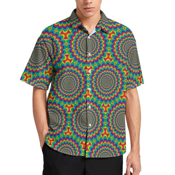 Chemises décontractées pour hommes psychédéliques des chemises décontractées de style hippie chemise de plage hawaïen Blouses homme graphique 3xl 4xl 240424