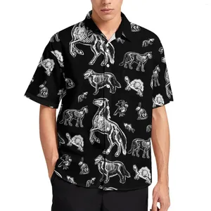 Chemises décontractées pour hommes Punk Gothic Vacation Shirt Animal Print Hawaiian Man Blouses à la mode à manches courtes Vêtements graphiques Plus Taille 3XL 4XL