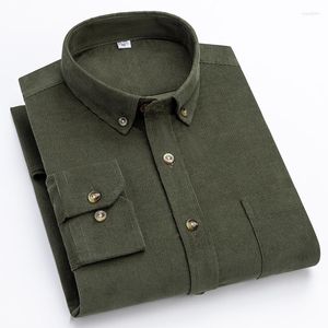 Chemises décontractées pour hommes chemise à manches longues en velours côtelé pur coton classique rétro résistant à l'usure résistant aux rayures salopette sociale pour hommes