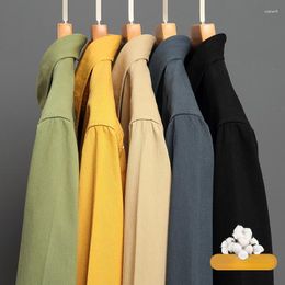 Camisas casuais masculinas de algodão puro, moda coreana, manga comprida, 2023, masculina, Harajuku, cores, camisa oversized, blusas masculinas com botões