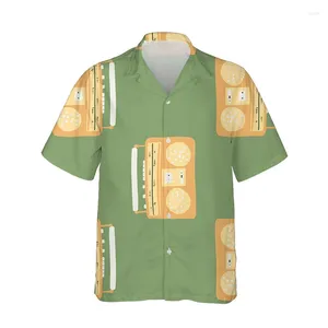 Casual shirts voor heren radio 3d print mannen mode Hawaiiaans shirt met korte mouwen strandjongens