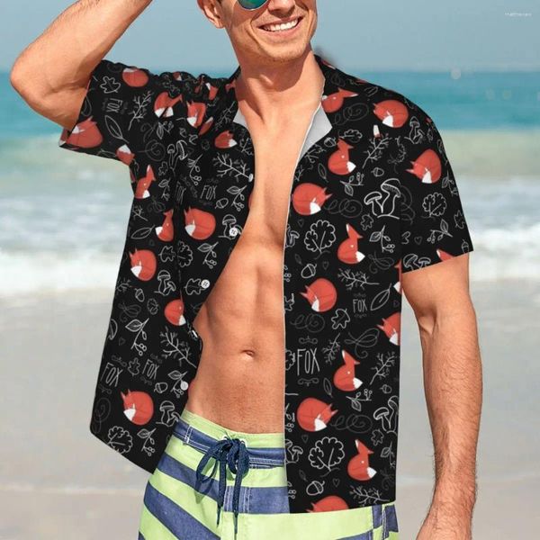 Camisas casuales para hombres camisa de arte rojo playa para hombre impreso wild animal wild hawaiian manga corta gráfica clásica blusas de gran tamaño idea de regalo