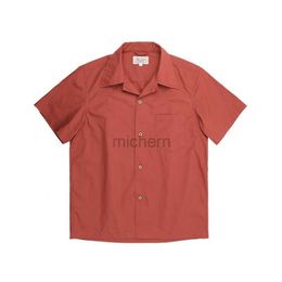 Chemises décontractées pour hommes Red Tornado Men Cubain Collar rétro Plain Short à manches Boxy Fit 240416