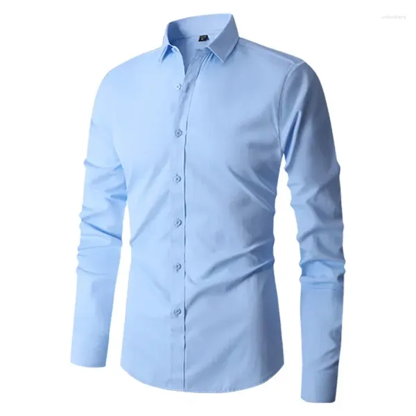 Chemises décontractées pour hommes bouton de l'ajustement à manches longues UE Taille XS-XL