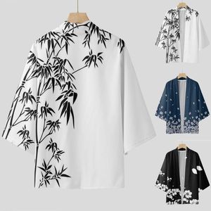 Camisas casuales para hombres Retro para hombre Primavera y verano Abrigo de kimono Chaqueta de manga semi larga Impreso Estilo tradicional Ropa vintage