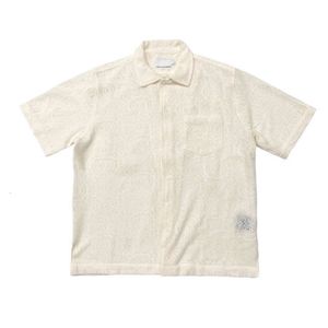 Chemises décontractées pour hommes Rhude American Lace Hollow Boxy Short à manches Cleantfit Veste brodée en tricot lâche