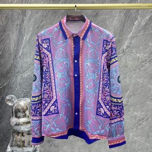 Chemises décontractées pour hommes Royal Fashion violet motif Vintage chemise hommes luxe imprimé Paisley Designer printemps été plage fête Club