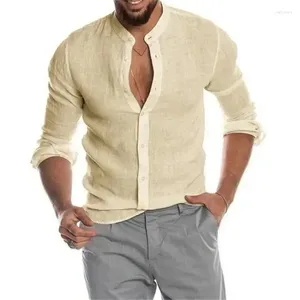 Chemises décontractées pour hommes S-5XL!Tissu de lin d'été