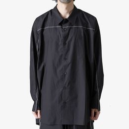 Chemises décontractées pour hommes S6XL printemps noir irrégulier déconstruit grande chemise hommes couture bord rugueux trois dimensions lâche silhouette manteau 221119