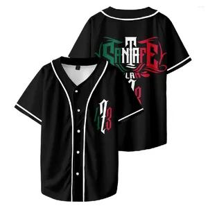 Chemises décontractées pour hommes Santa Fe Klan Merch 473 Tour 2024 LOGO Baseball Jersey Shirt V-Neck manches courtes Black Tee Femme Hip Hop Vêtements