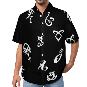 Casual overhemden voor heren Shadowhunters Angel los overhemd heren strand kwaad symbool Hawaiiaanse aangepaste mode oversized blouses met korte mouwen