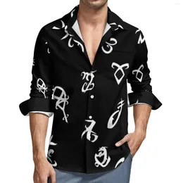 Chemises décontractées pour hommes Shadowhunters Angel Shirt Evil Symbol Modèle à manches longues Harajuku Blouses Automne Vintage Vêtements surdimensionnés
