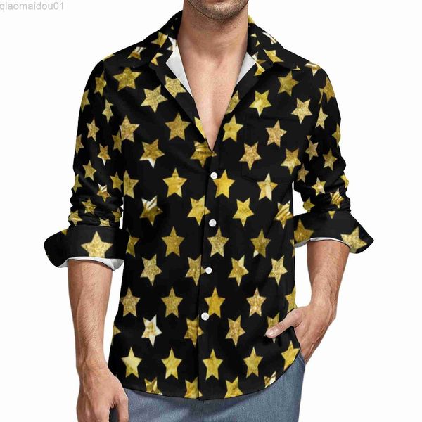 Camisas casuales para hombres Camisas casuales impresas Camisas de manga larga de manga larga de manga larga de manga larga de primavera de primavera