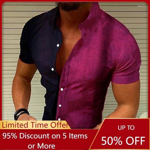 Chemises décontractées pour hommes chemise boutonnée été plage manches courtes graphique guépard imprimé couverture rue vacances vêtements boutonnés