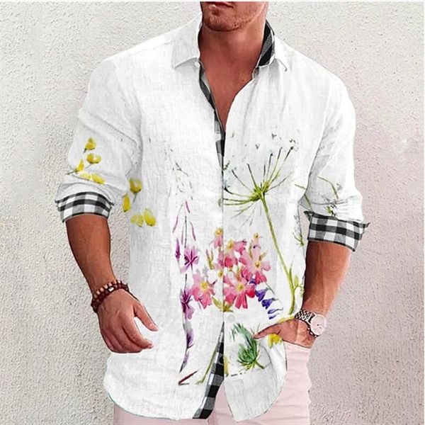 Camisas casuales para hombres Camisa Moda Calle al aire libre 2023 Diseño de diseñador Costura Tops suaves y cómodos