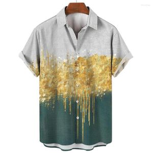 Camisas informales para hombre, camisa hawaiana de lujo con estampado 3D de gran tamaño para vacaciones en la playa, blusa holgada de manga corta para hombre, Top de verano para hombre 5XL