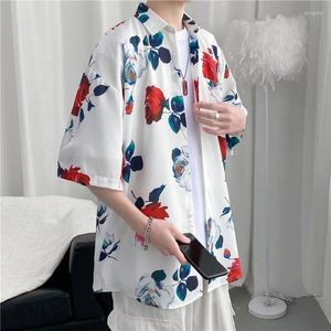 Chemises décontractées pour hommes chemise hommes Summe Kimono Cardigan imprimé japonais femme ample hommes Couple à manches courtes Blouses de plage hauts