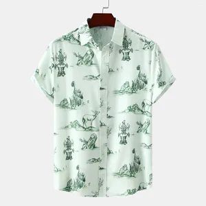 Chemises décontractées pour hommes Chemise d'été Hawaiian Floral Plant Pattern Beach Top Street Vacances Harajuke Vêtements