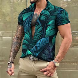 Chemises décontractées pour hommes Chemises et chemisiers Chemise hawaïenne pour hommes Tropical 3D Print Casual Beach Tops à manches courtes T-shirts surdimensionnés Homme Vêtements Camisa 230619