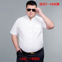 Casual shirts voor heren met korte mouwen groot shirt groot formaat 10xl 11xl 12xl 13xl 14xl Business Office Comfortabele zomer rapel wit 8xl 9xl 230822