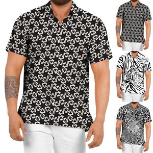 Casual shirts voor heren korte mouw knop Zware t -shirt Heren grote lange zomer wit gemonteerd T -shirt katoen